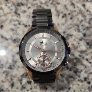 Hybrid Silver and Black Men's Watch